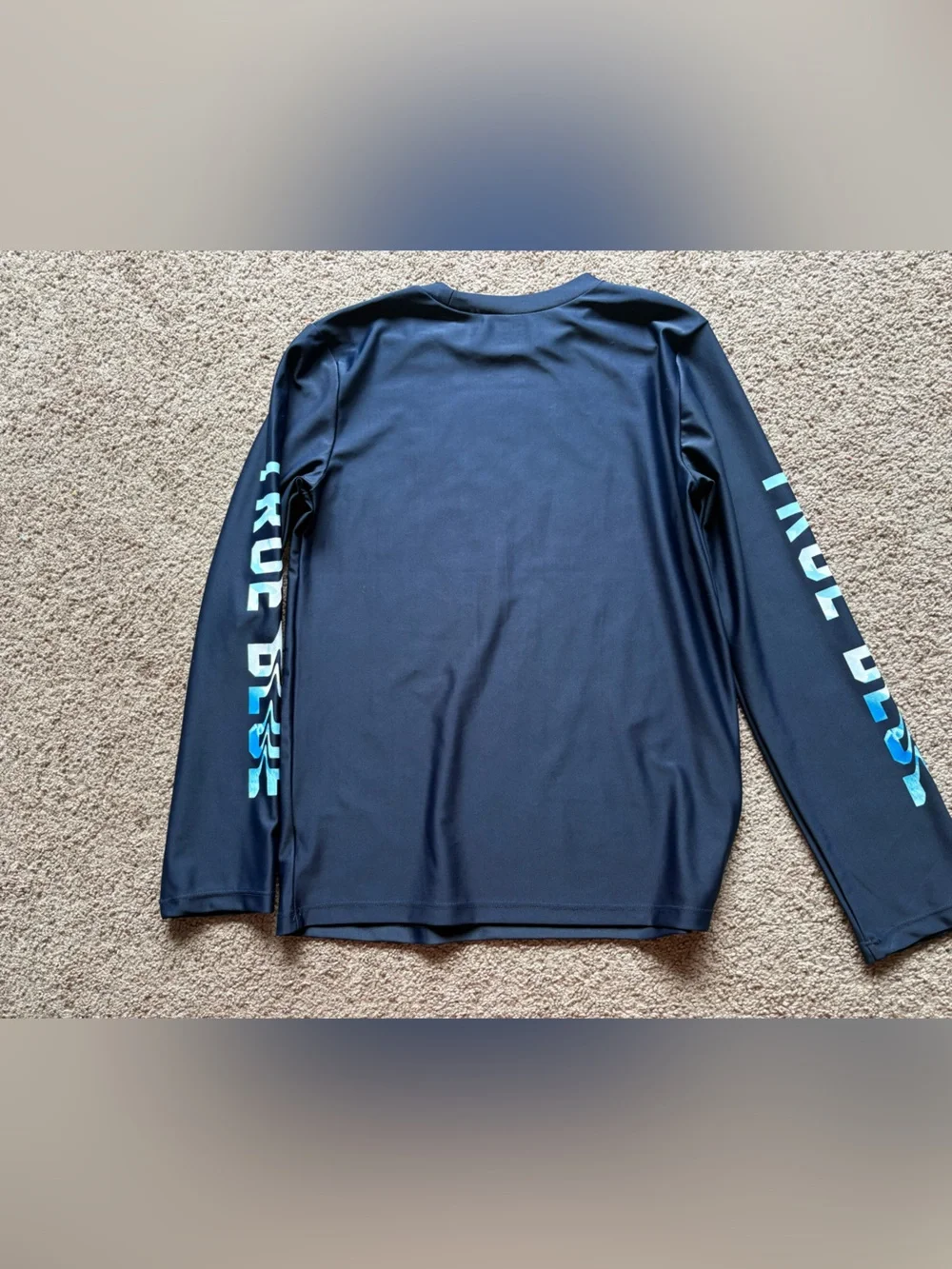 Old Navy Navy Blue Long-Sleeve Rash Guard with Blue Graphic